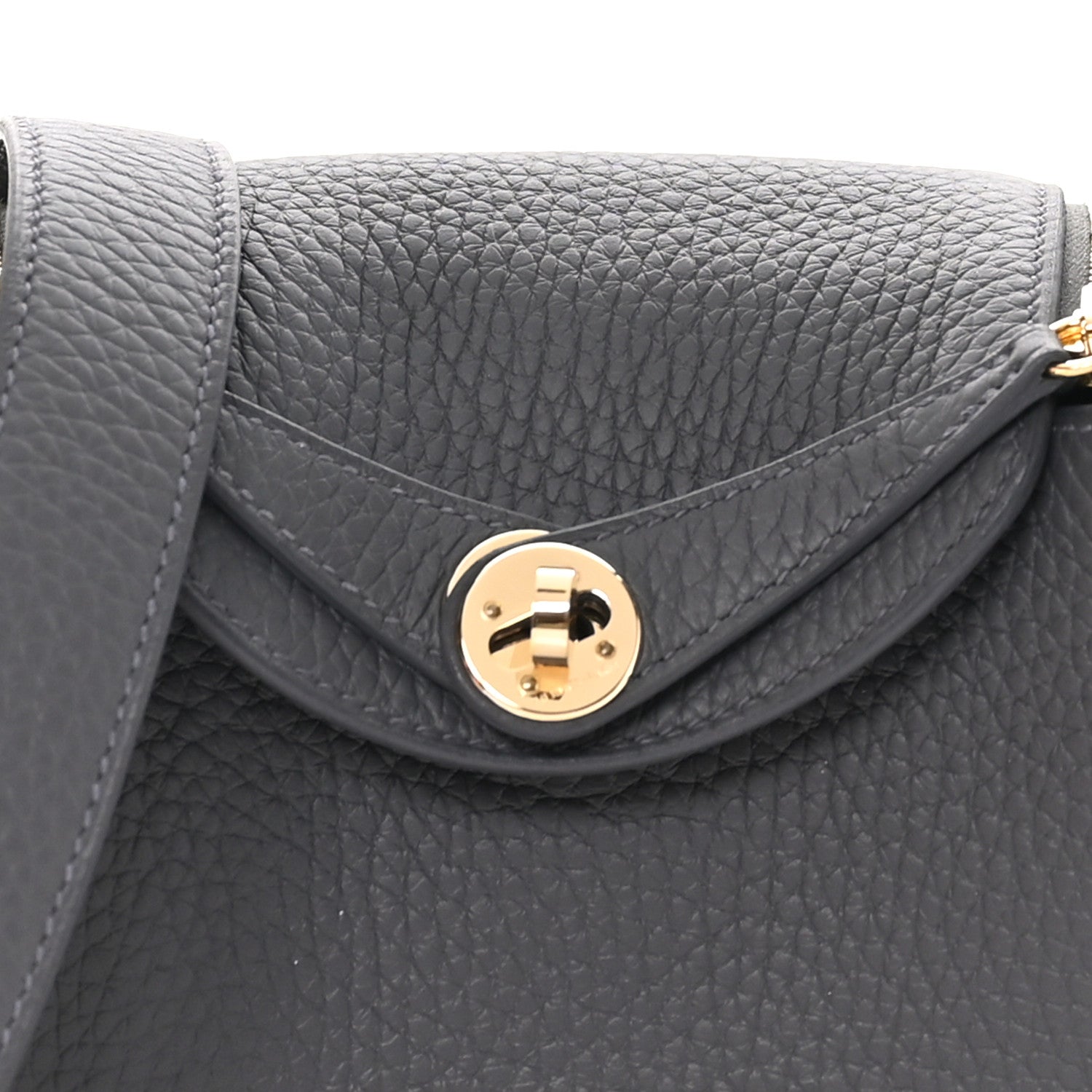 Hermes Taurillon Clemence Mini Lindy 20 Gris Misty 7 of 10