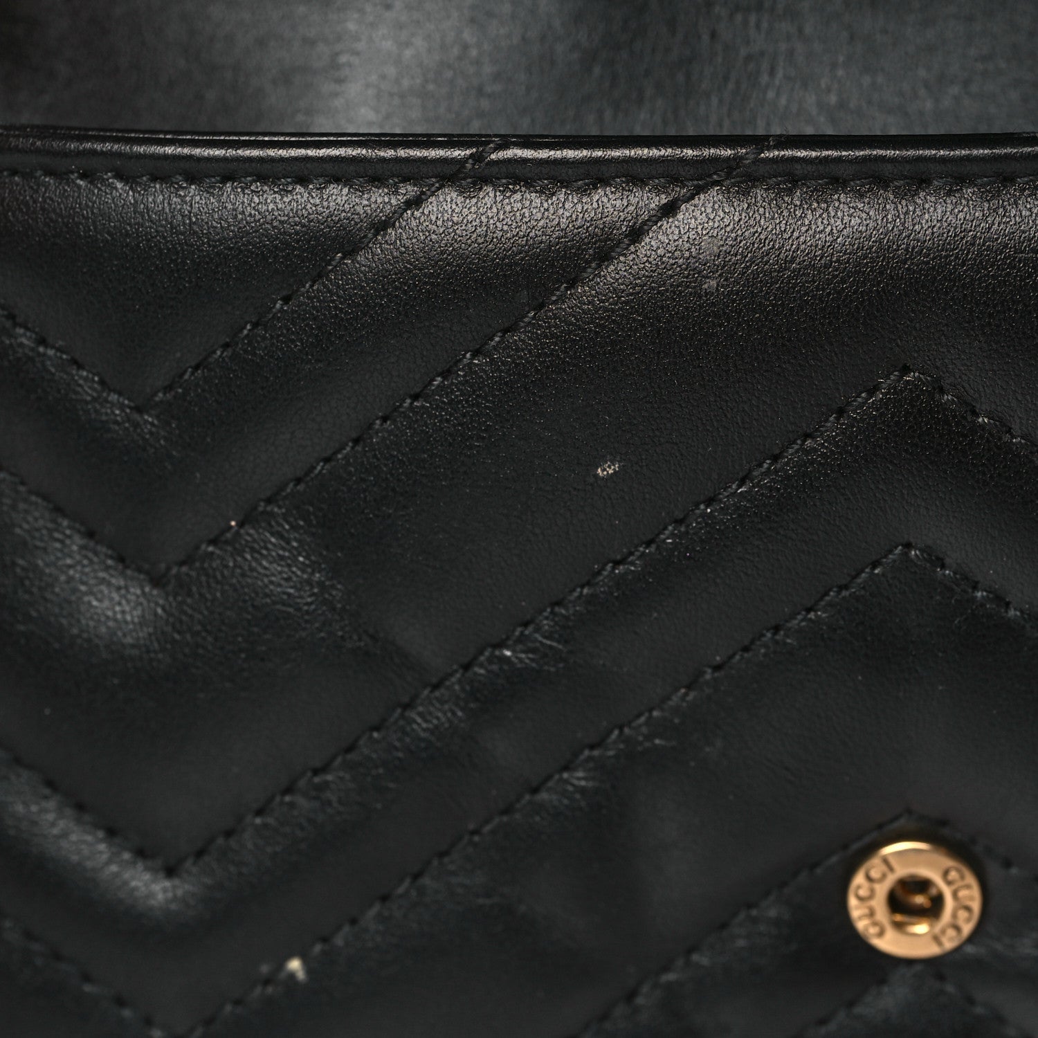 Gucci Calfskin Matelasse Super Mini GG Marmont Shoulder Bag Black 12 of 12