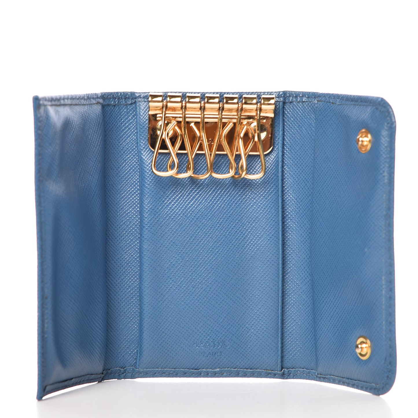 Saffiano Metal 6 Key Holder Cobalto