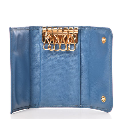 Prada Saffiano Metal 6 Key Holder Cobalto 5 of 9