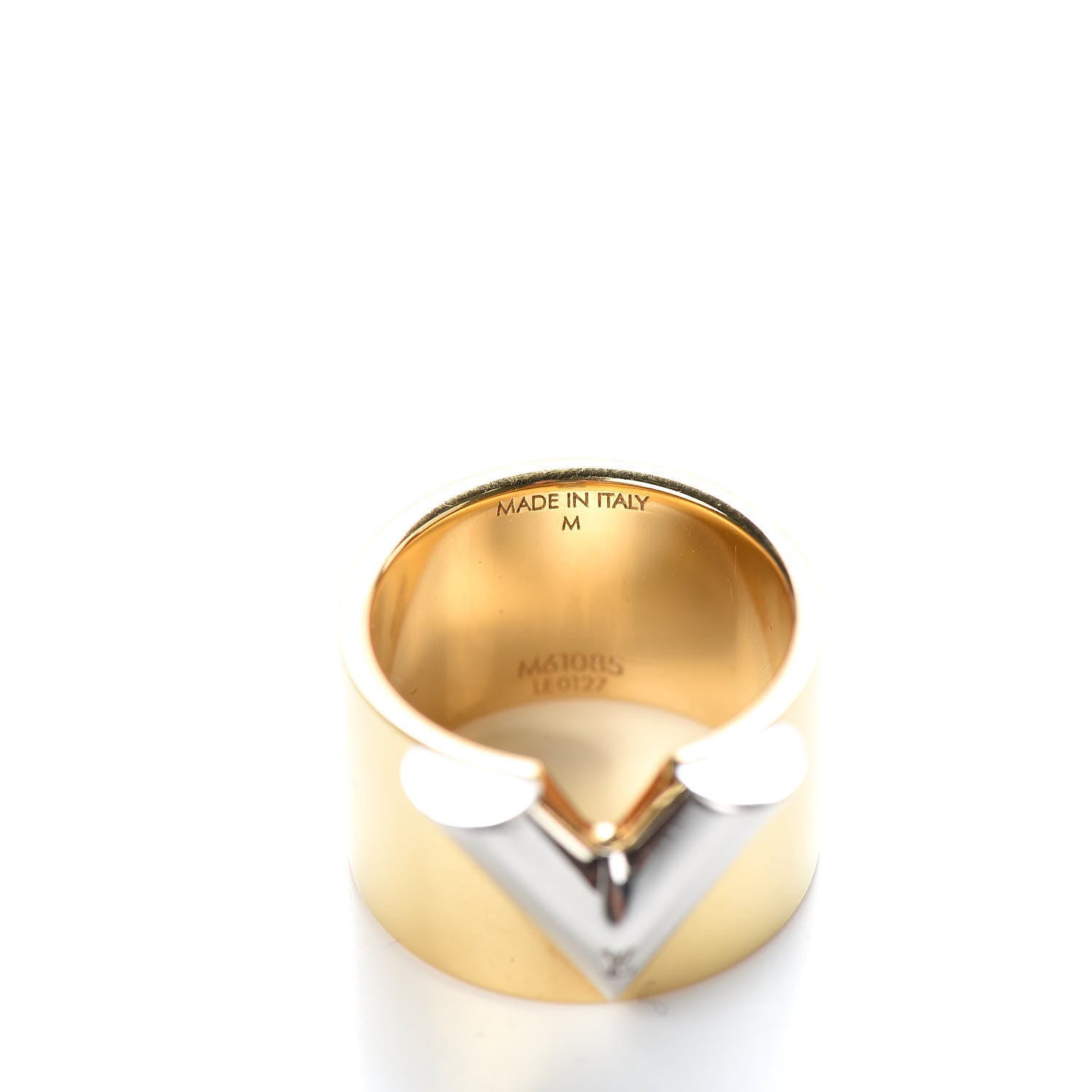 Louis Vuitton Brass Essential V Ring M Gold Silver 4 of 6