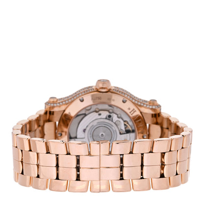Chopard 18K Rose Gold Diamond Mother of Pearl Multicolor Sapphire 36mm Happy Sport Automatic Watch 4 of 6
