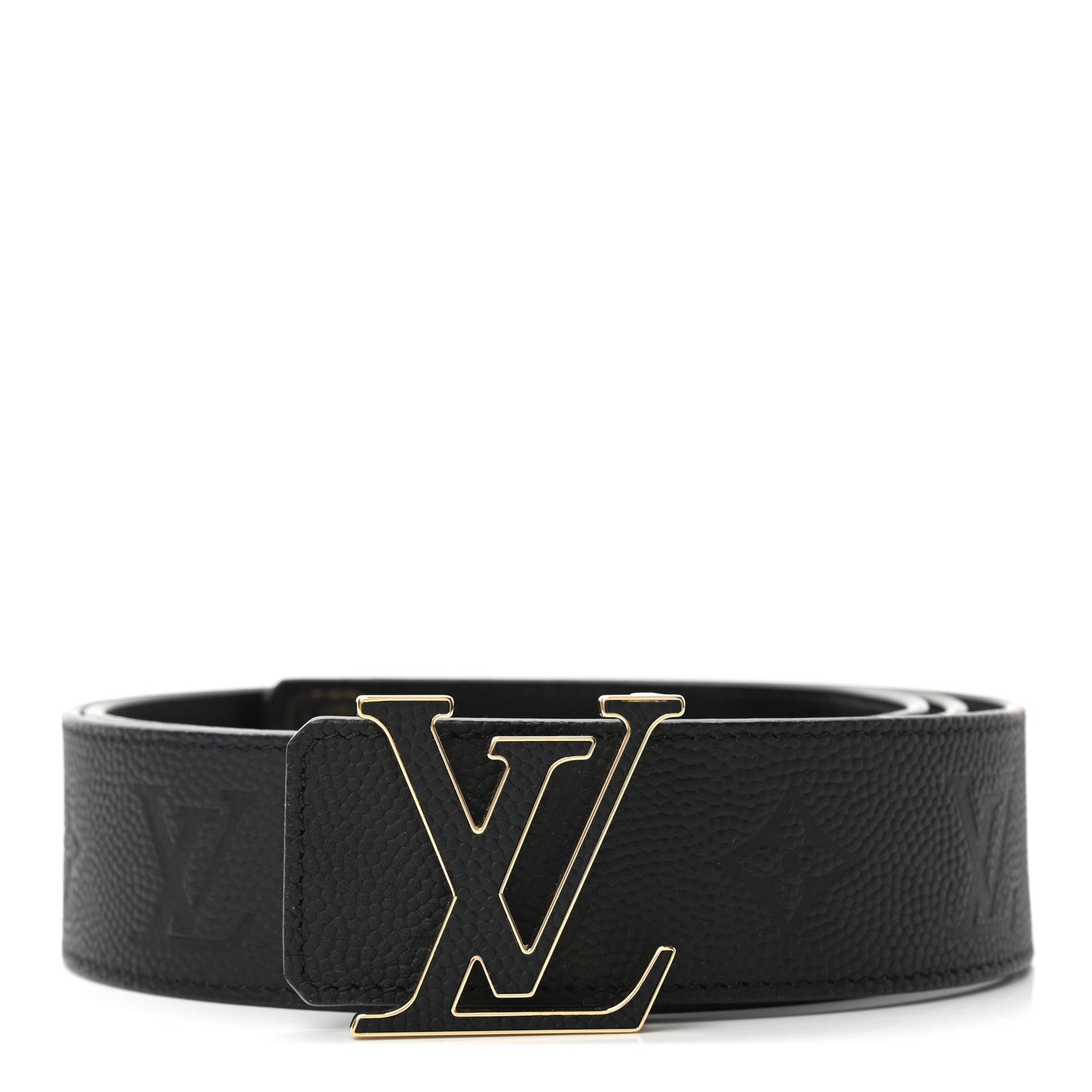LOUIS VUITTON ブラック ベルト 100/40 LOUIS VUITTON Monogram Eclipse LV Initials Belt Black Size