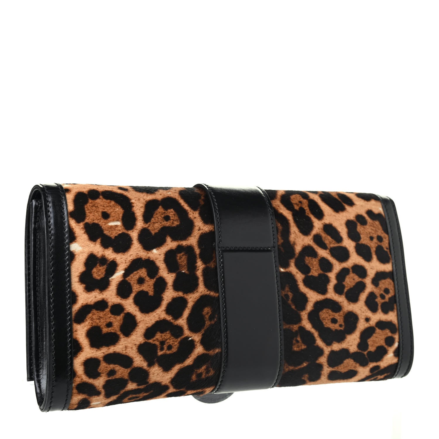 Gucci Calf Hair Jaguar Printed Small Lady Buckle Clutch Black 2 of 4