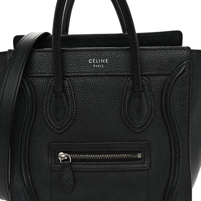 Celine Drummed Calfskin Nano Luggage Black 7 of 11