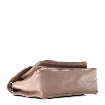 Saint Laurent Crinkled Calfskin Matelasse Monogram Medium Niki Chain Satchel Light Taupe 3 of 5