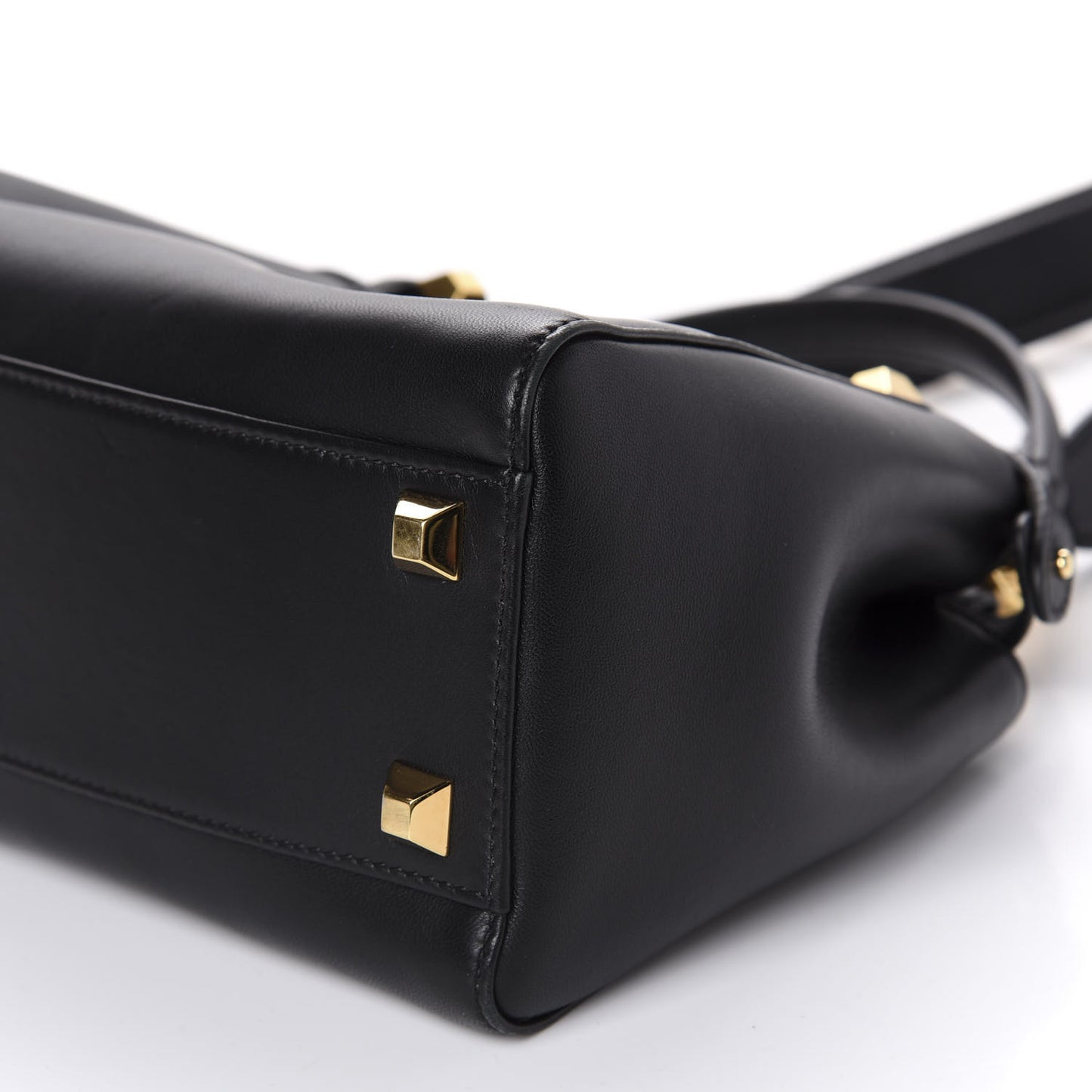 Nappa Studded Mini Peekaboo Iconic Satchel Black