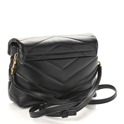 Saint Laurent Calfskin Y Quilted Monogram Toy Loulou Crossbody Bag Black 3 of 8