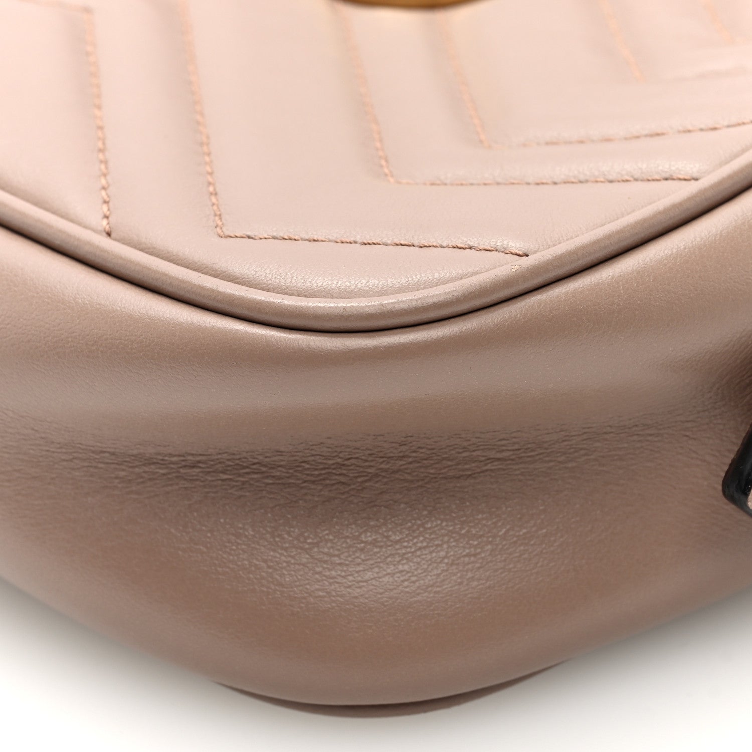 Gucci Calfskin Matelasse Mini GG Marmont Chain Shoulder Bag Nude 10 of 10
