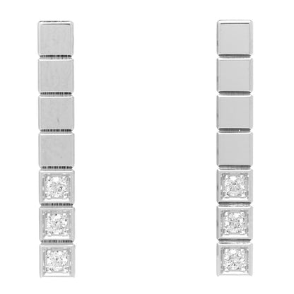Chopard 18K White Gold Diamond Ice Cube Pure Stud Earrings 1 of 4