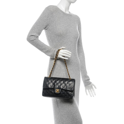 Chanel Lambskin Quilted Medium Double Flap Black 2 of 7