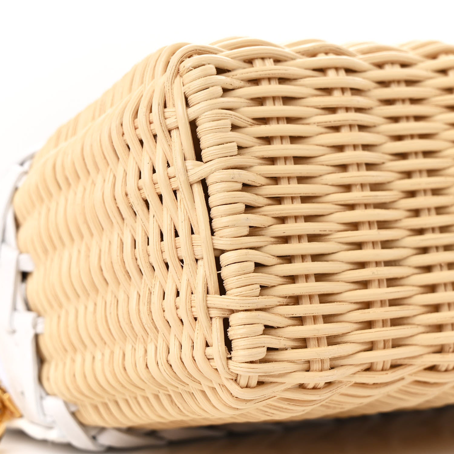 Loro Piana Wicker Ostrich East West L19 Extra Pocket Pouch Malt White 8 of 10