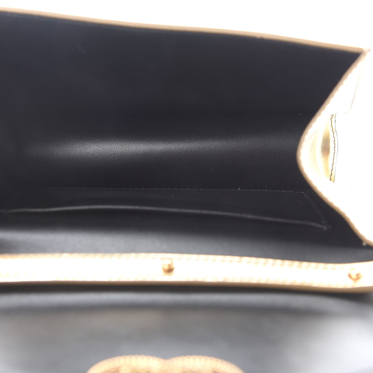 Smooth Calfskin Devotion Envelope Top Handle Bag Gold