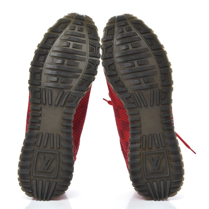 Louis Vuitton Calfskin Damier Run Away Sneakers 8 Red 5 of 9