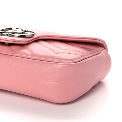 Gucci Calfskin Matelasse Super Mini GG Marmont Shoulder Bag Wild Rose 10 of 11