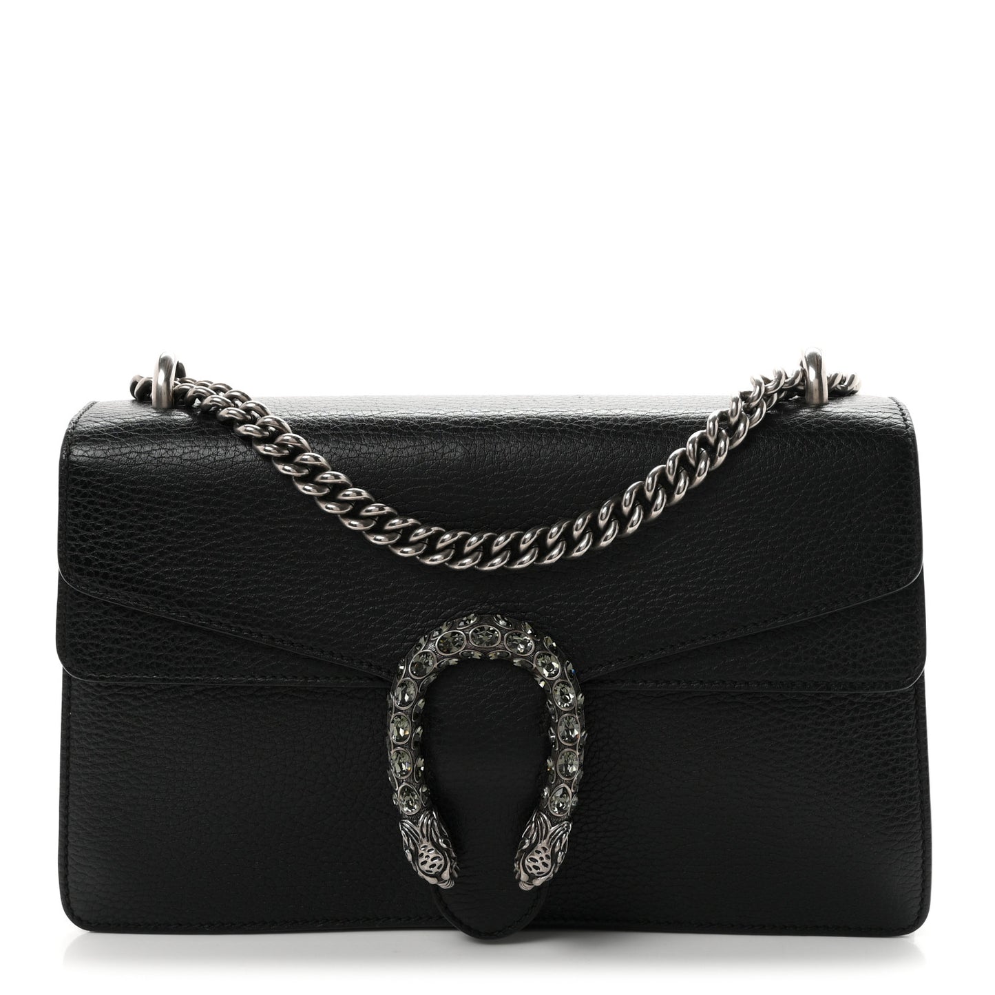 Pebbled Calfskin Small Dionysus Shoulder Bag Black