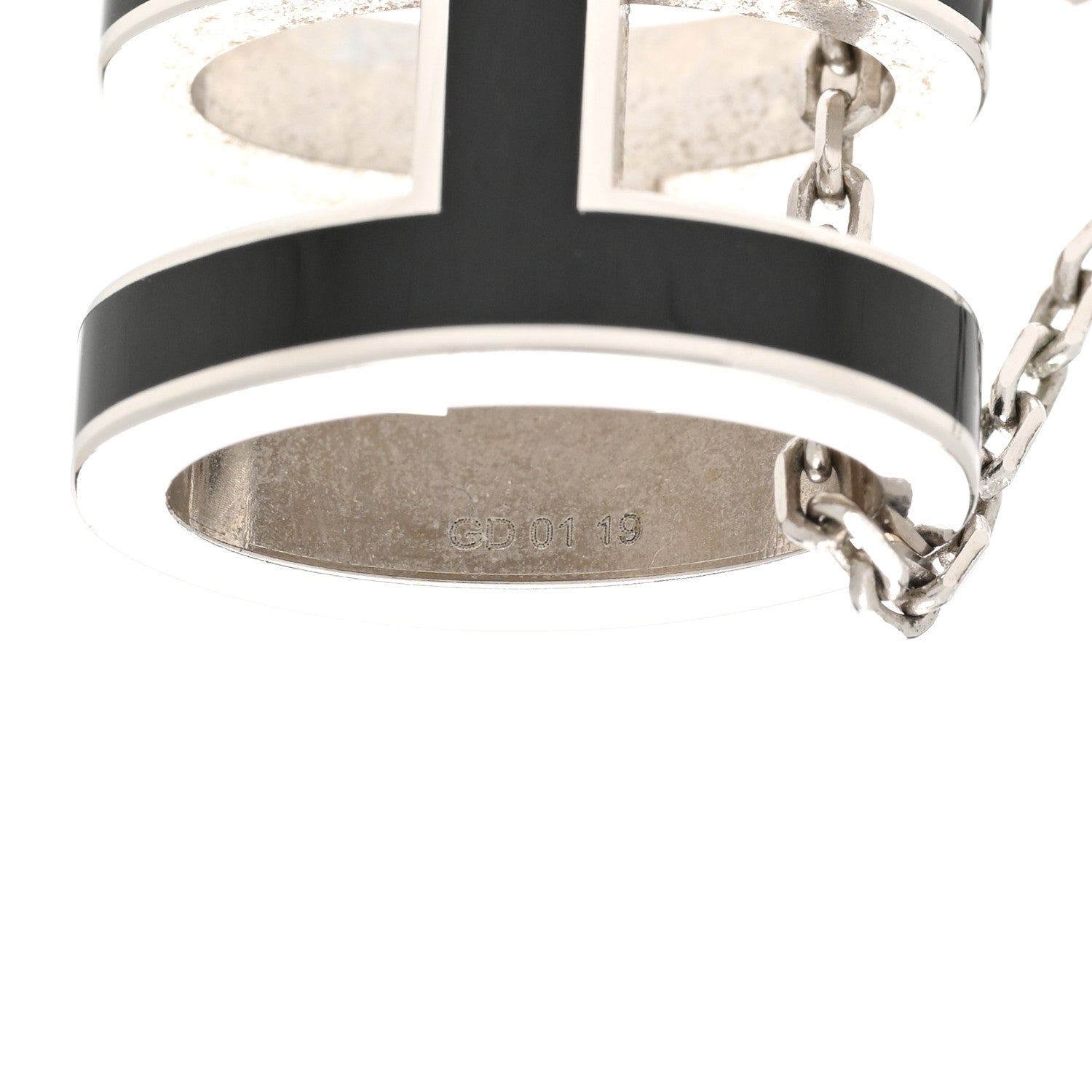 Hermes Lacquered Palladium Pop H Pendant Necklace Black 5 of 5