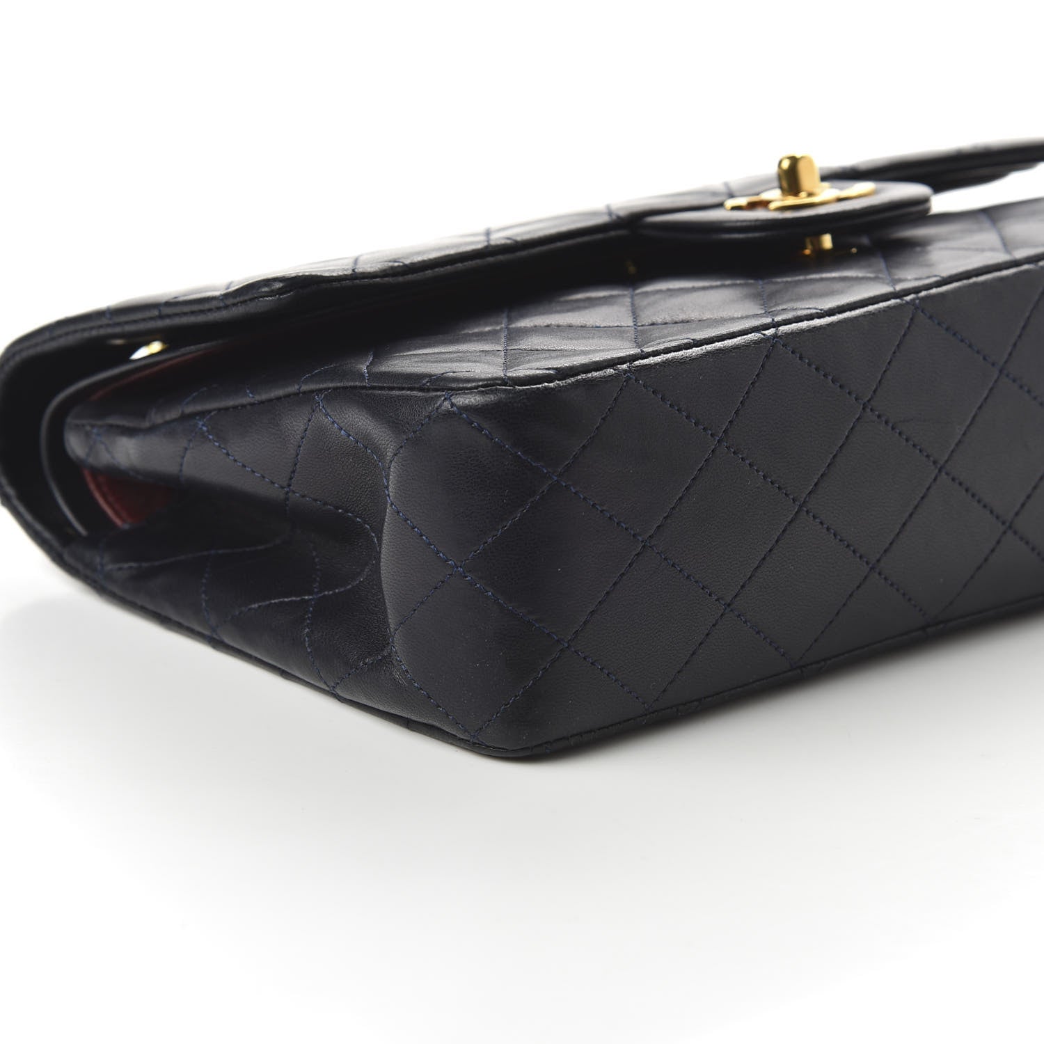 Chanel Lambskin Quilted Medium Double Flap Navy 7 of 12