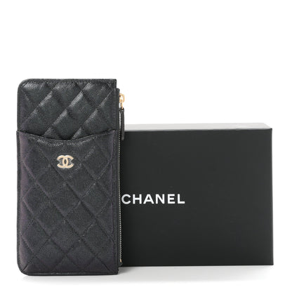 Chanel Iridescent Caviar Quilted Classic iPhone Pouch Black 8 of 8