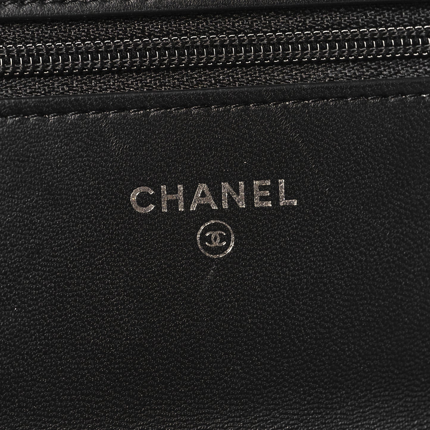 Lambskin Chevron Quilted Wallet On Chain WOC So Black