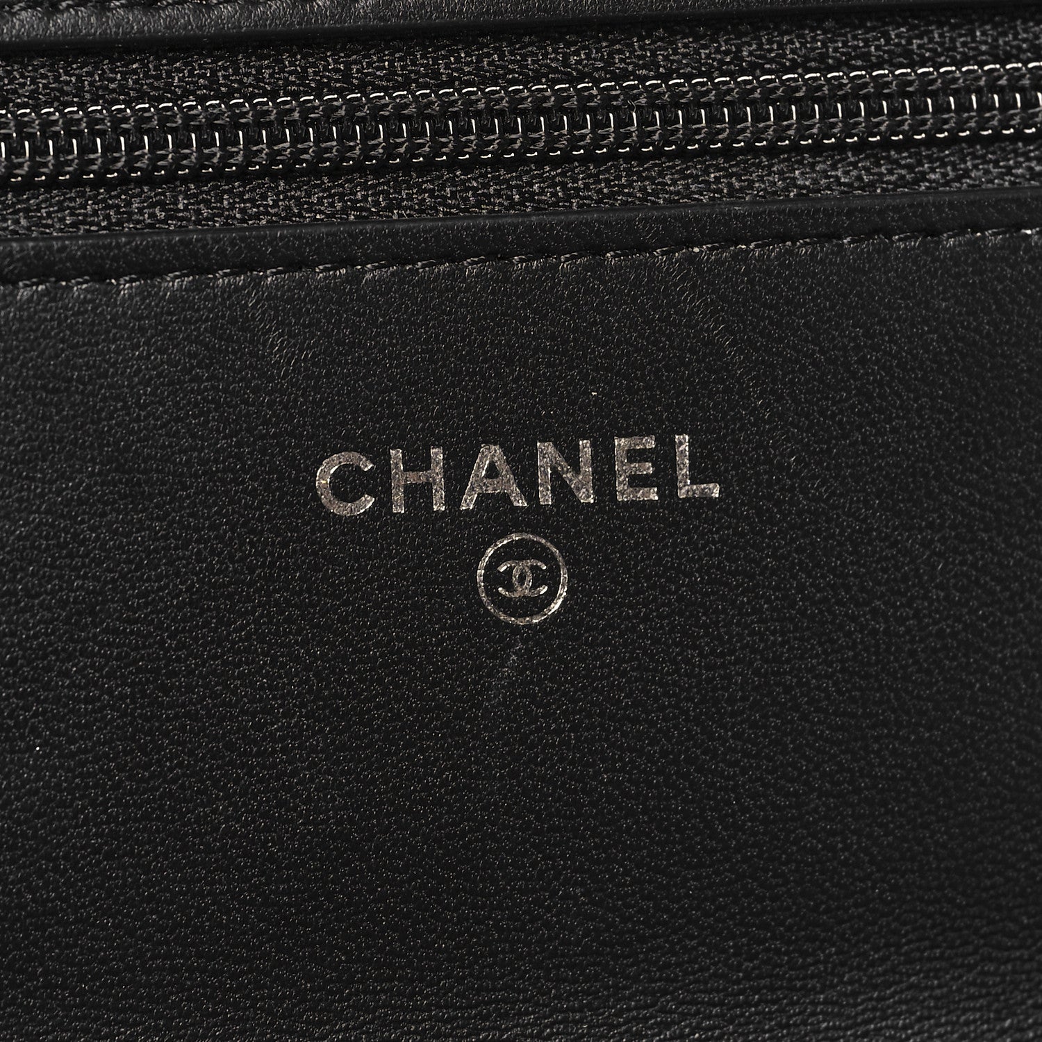 Chanel Lambskin Chevron Quilted Wallet On Chain WOC So Black 6 of 13