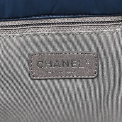 Chanel Nylon Quilted Tweed Stitch Bubble Accordion Flap Blue 6 of 10