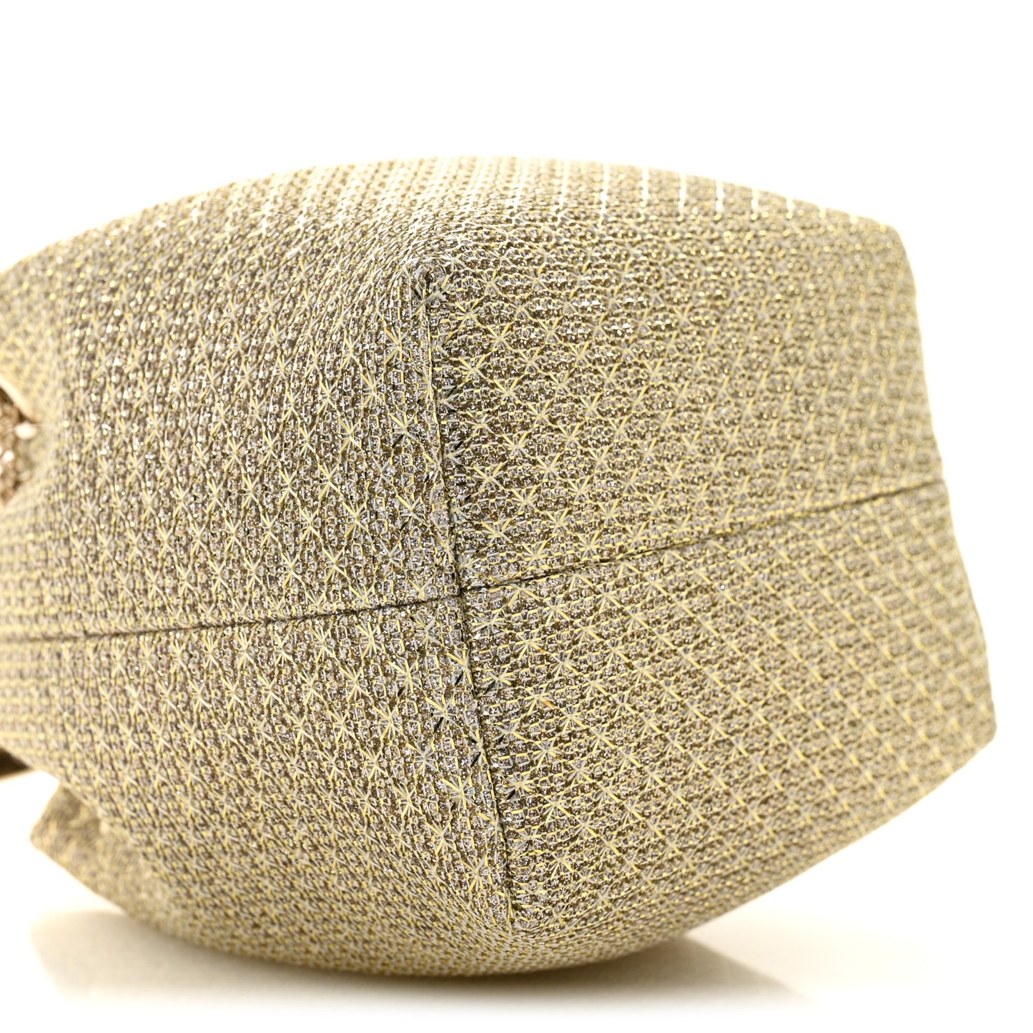 Metallic Woven Bon Bon Bag Champagne