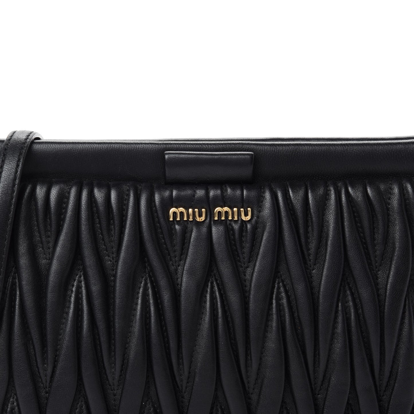 Nappa Matelasse Crossbody Clutch Black