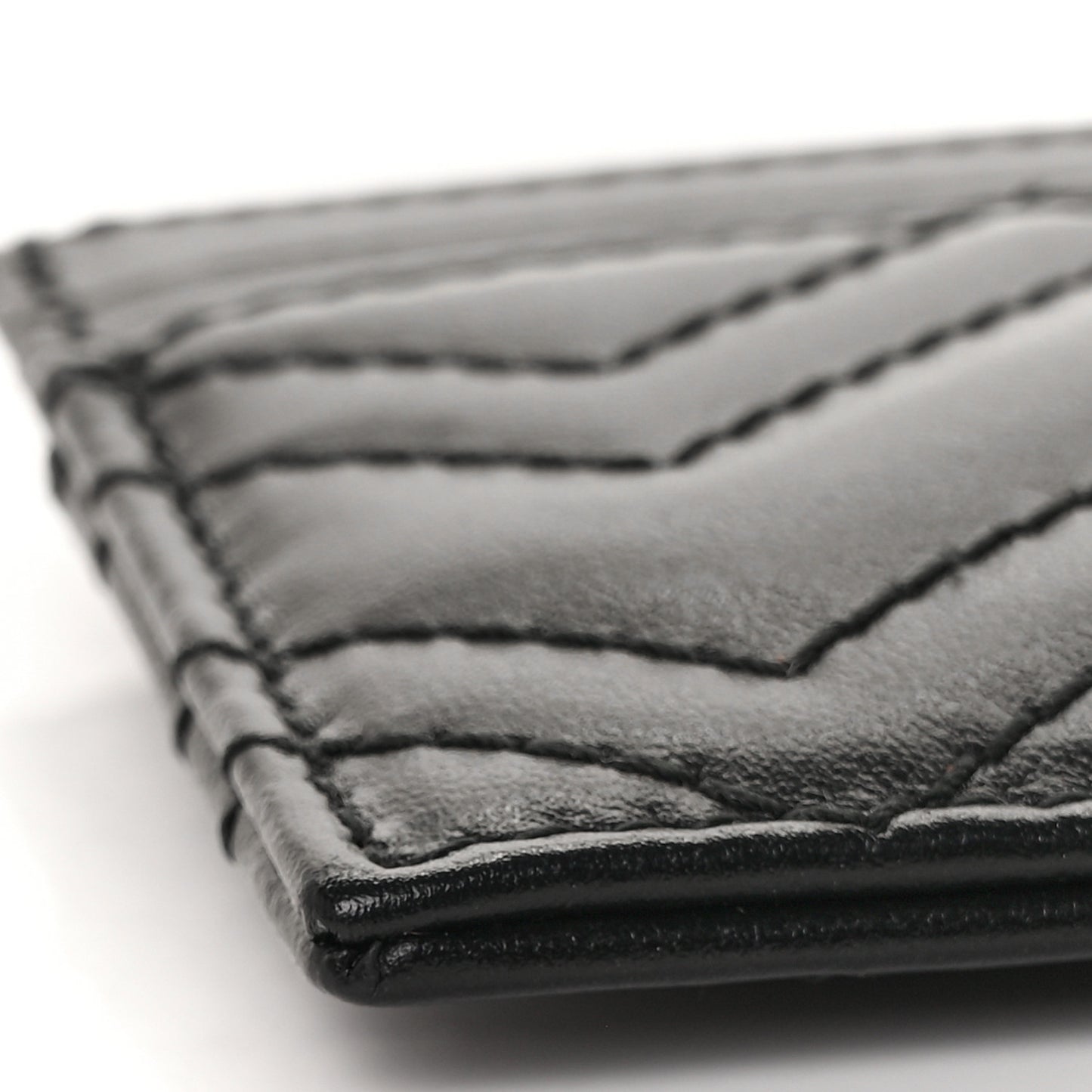 Calfskin Matelasse GG Marmont Card Holder Black