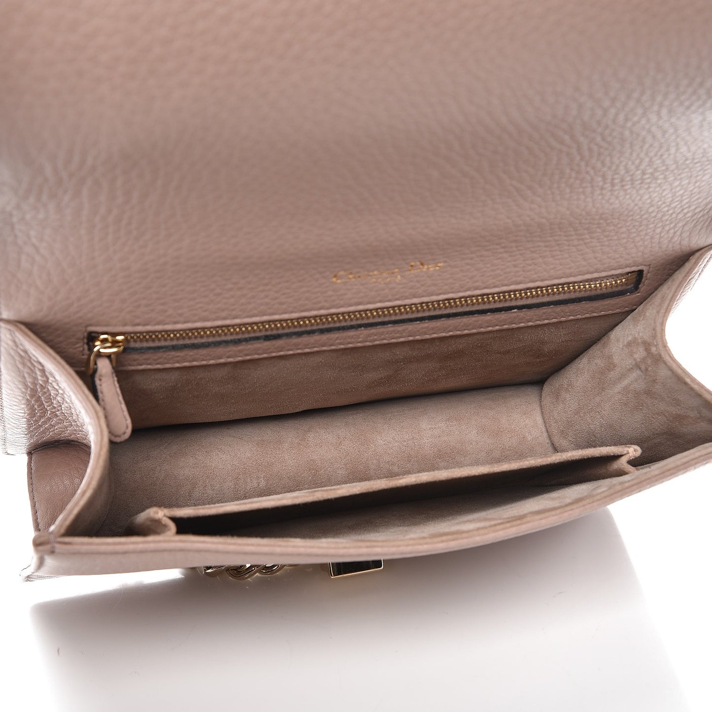 Grained Calfskin Medium Diorama Flap Bag Nude