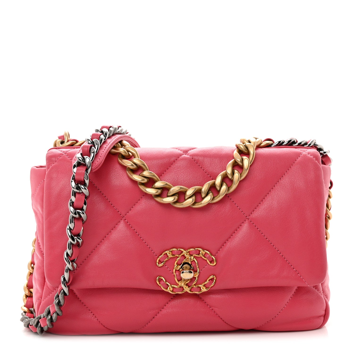 Chanel Lambskin Quilted Medium Chanel 19 Flap Light Pink 1 of 11