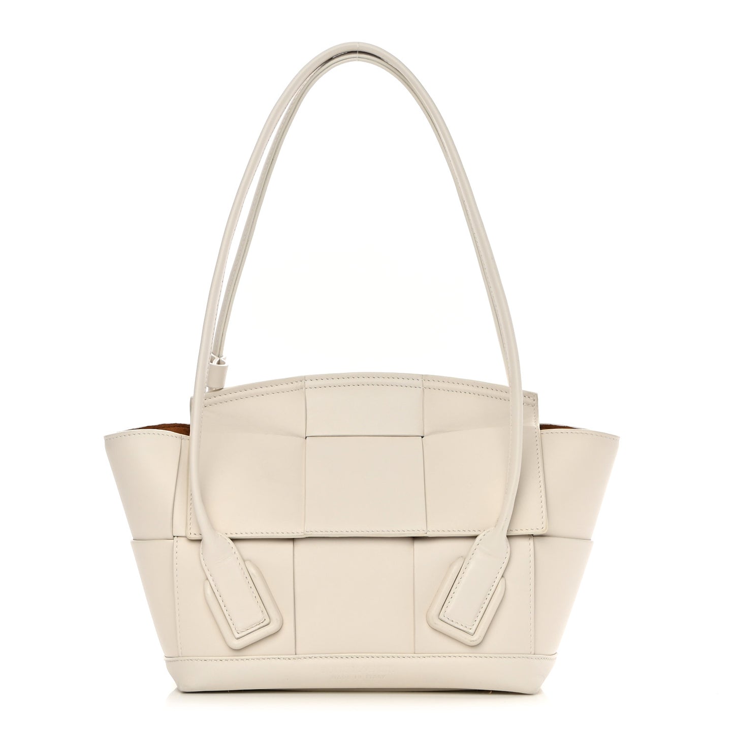 French Calfskin Maxi Intrecciato Small Arco Bianco