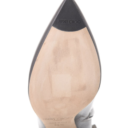 Jimmy Choo Calfskin Suede Henrietta Tie Bootie 36.5 Dark Grey 8 of 10