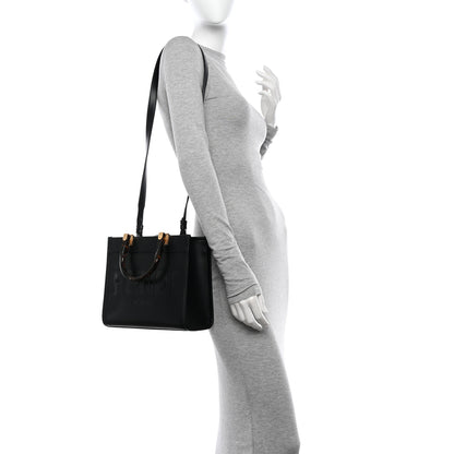 Fendi Vitello King Plexiglass Logo Embossed Small Fendi Sunshine Shopper Tote Black 2 of 11