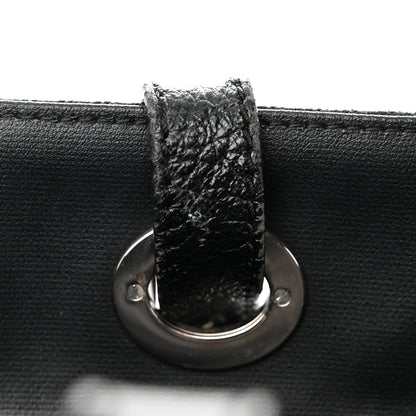 Chanel Coated Canvas Quilted Large Paris Biarritz Tote Black 13 of 14