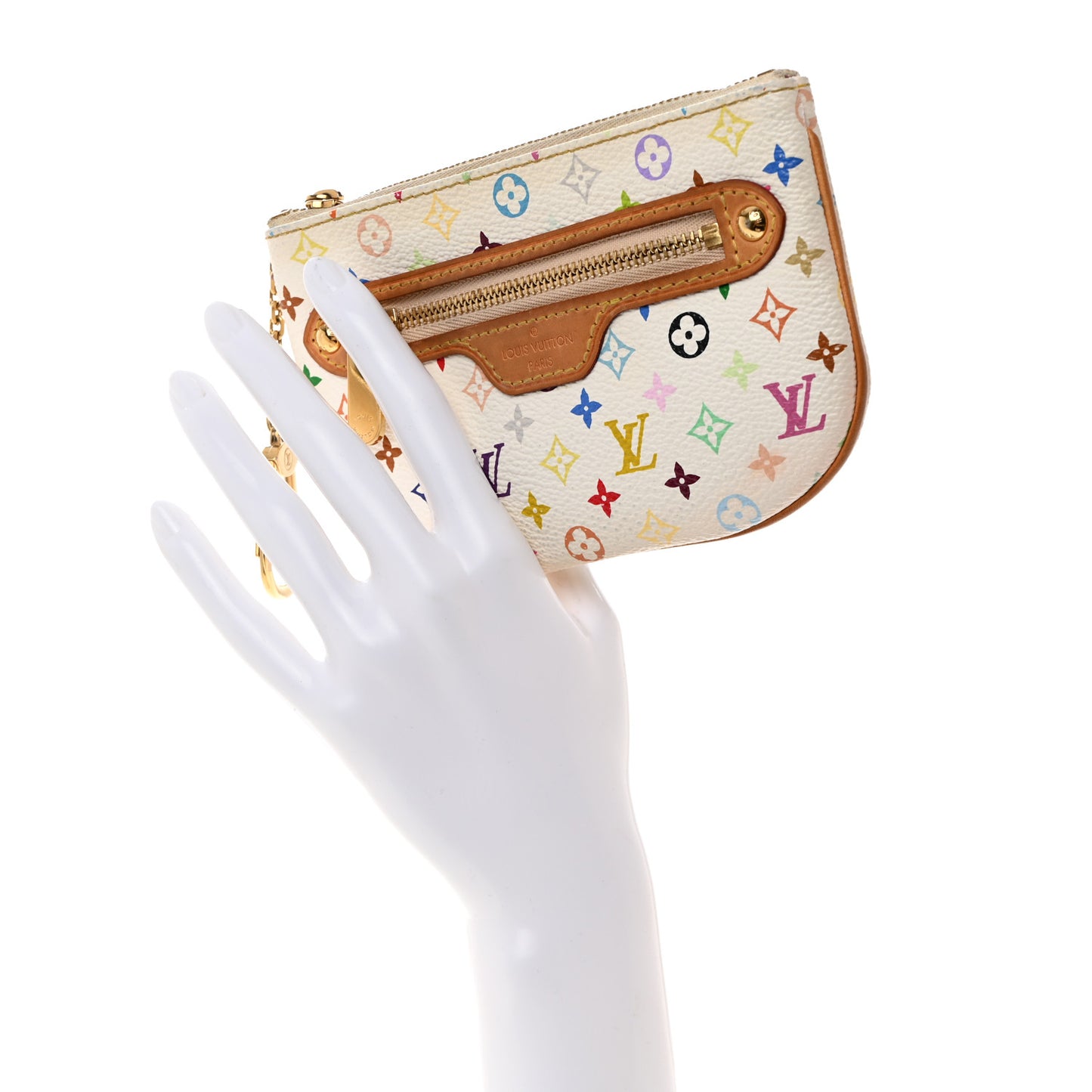 Monogram Multicolor Pochette Plate MM White