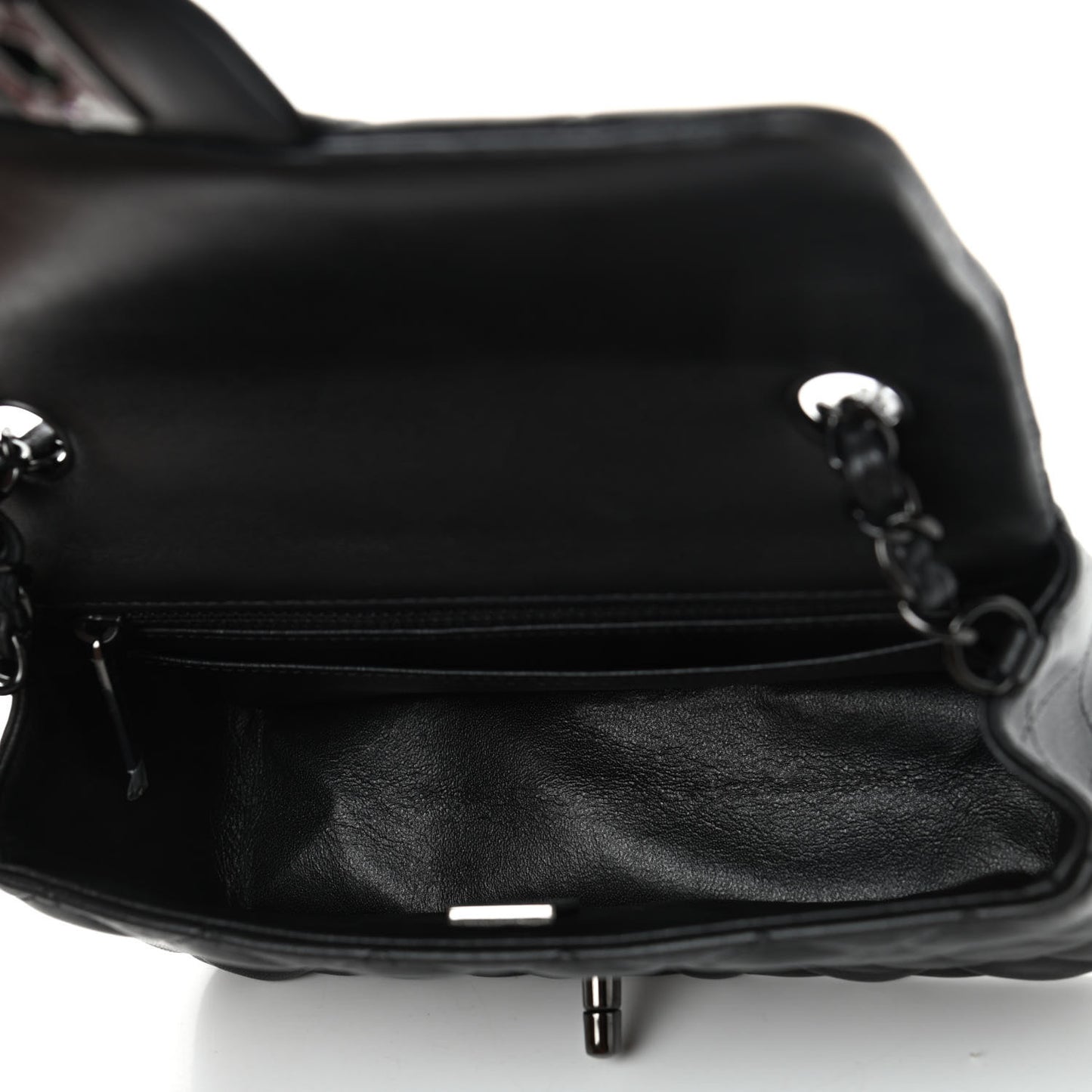 Lambskin Quilted Mini Rectangular Flap So Black