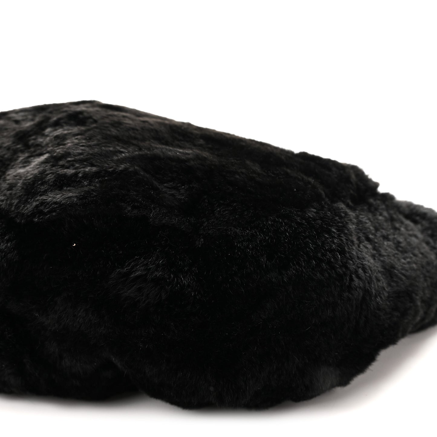 Lapin Rabbit Fur Shoulder Bag Black Black