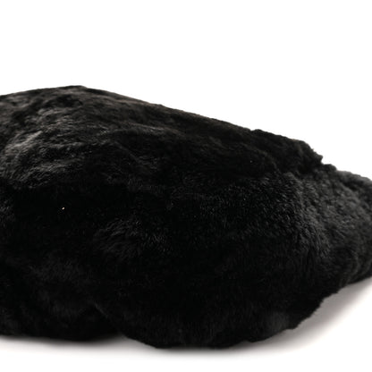 Chanel Lapin Rabbit Fur Shoulder Bag Black Black 10 of 10
