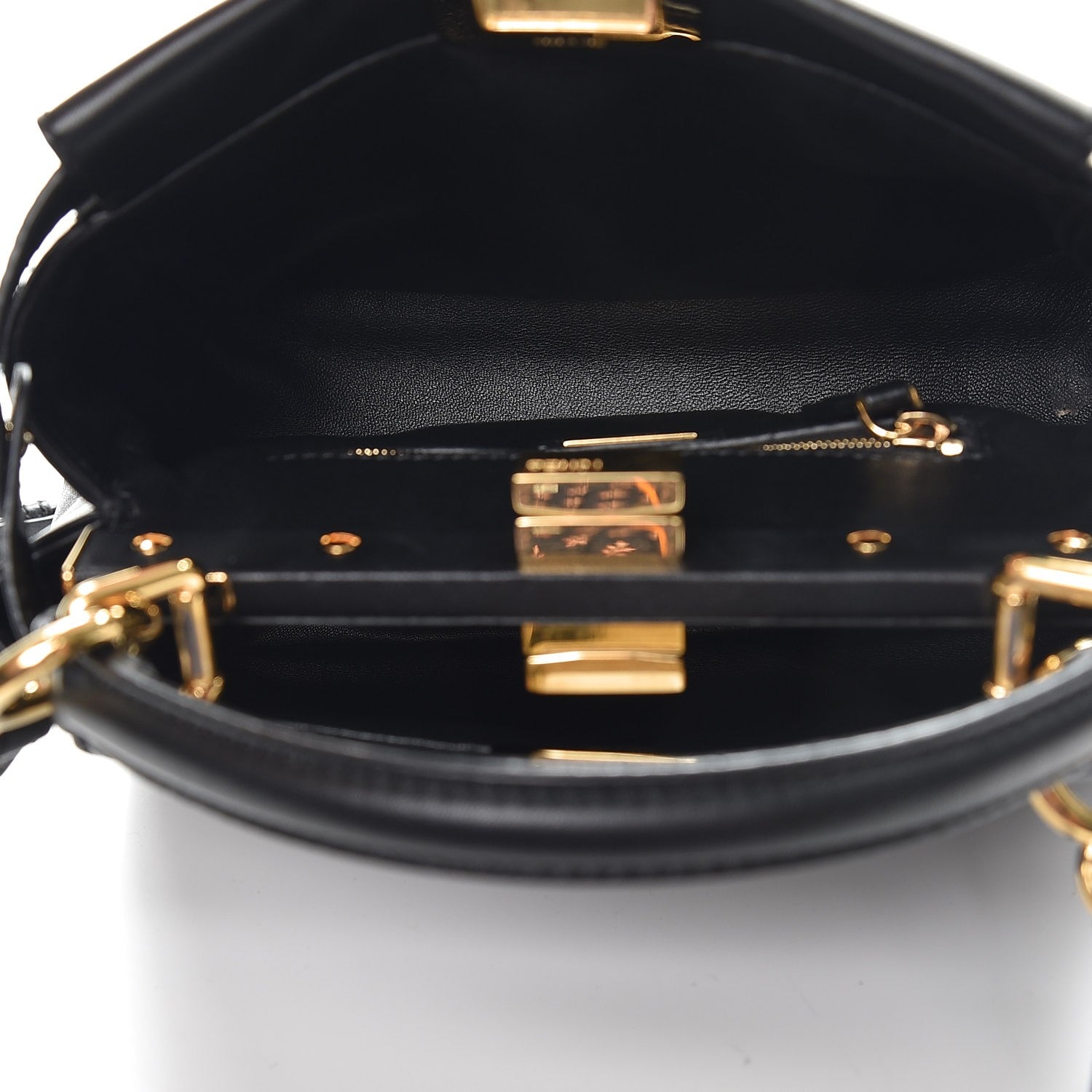 Fendi Nappa Mini Peekaboo Iconic Satchel Black 5 of 8