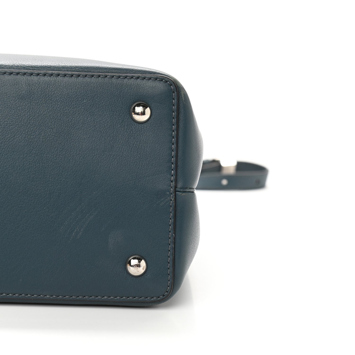 Fendi Vitello Dolce Century Petite 2Jours Tote Pavone Albicocca 8 of 15