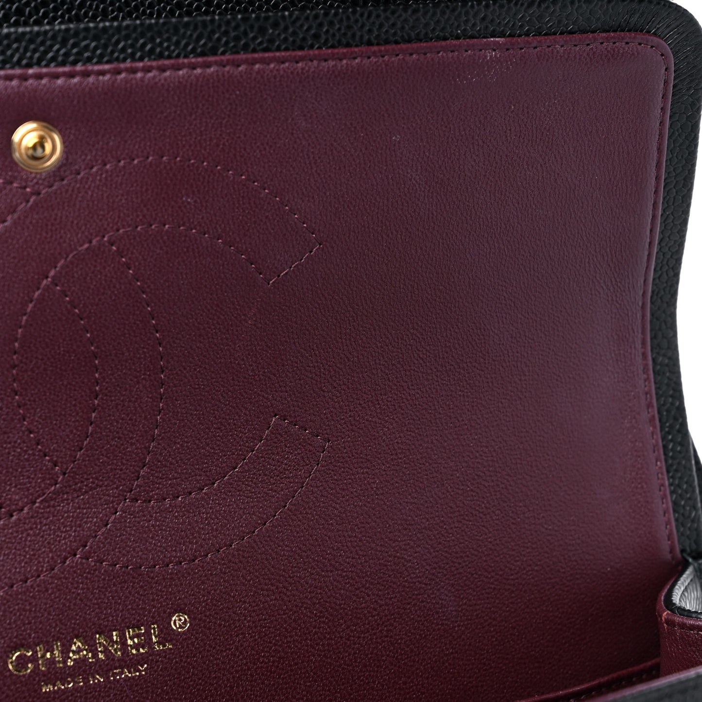 Caviar Quilted Jumbo Double Flap Black