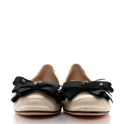 Chanel Satin CC Bow Flats 41 Beige 2 of 11