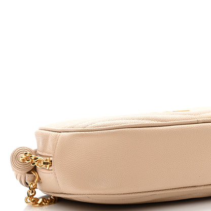Saint Laurent Grain De Poudre Matelasse Monogram Mini Lou Camera Bag Dark Latte 7 of 9