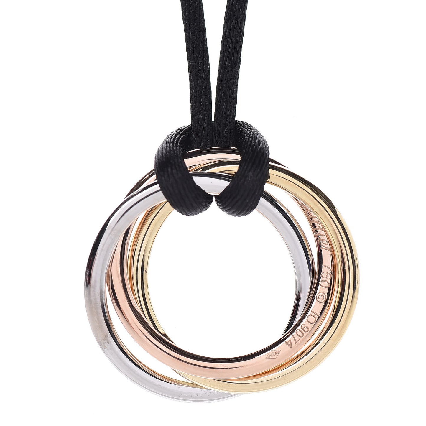 18K Pink Yellow White Gold Trinity Cord Necklace