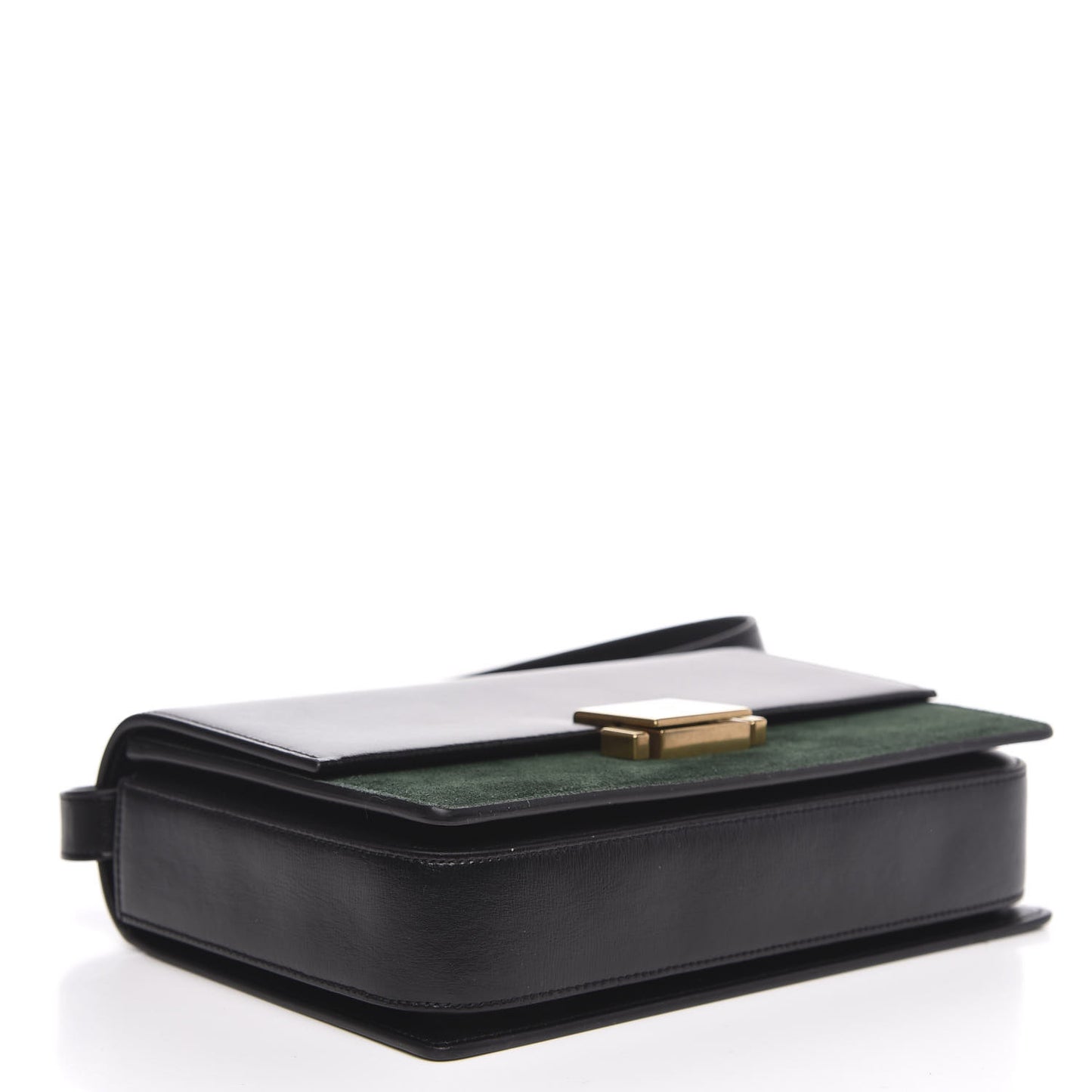 Smooth Calfskin Suede Medium Bellechasse Black Dark Green