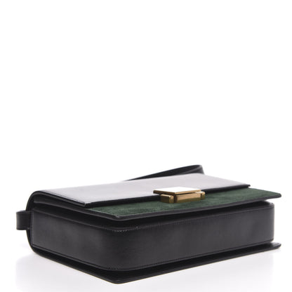 Saint Laurent Smooth Calfskin Suede Medium Bellechasse Black Dark Green 4 of 9