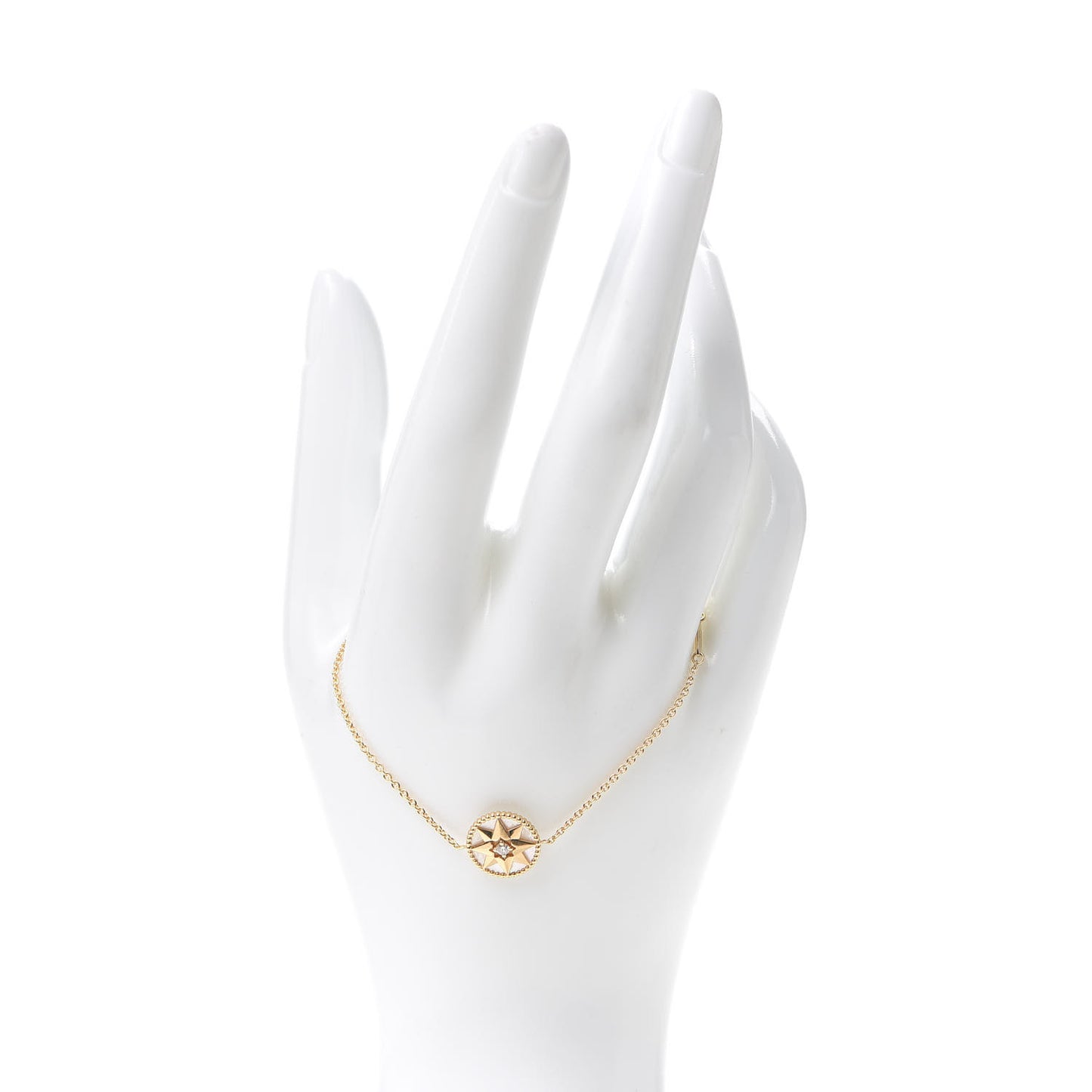 18K Yellow Gold Diamond Mother of Pearl Rose Des Vents Bracelet