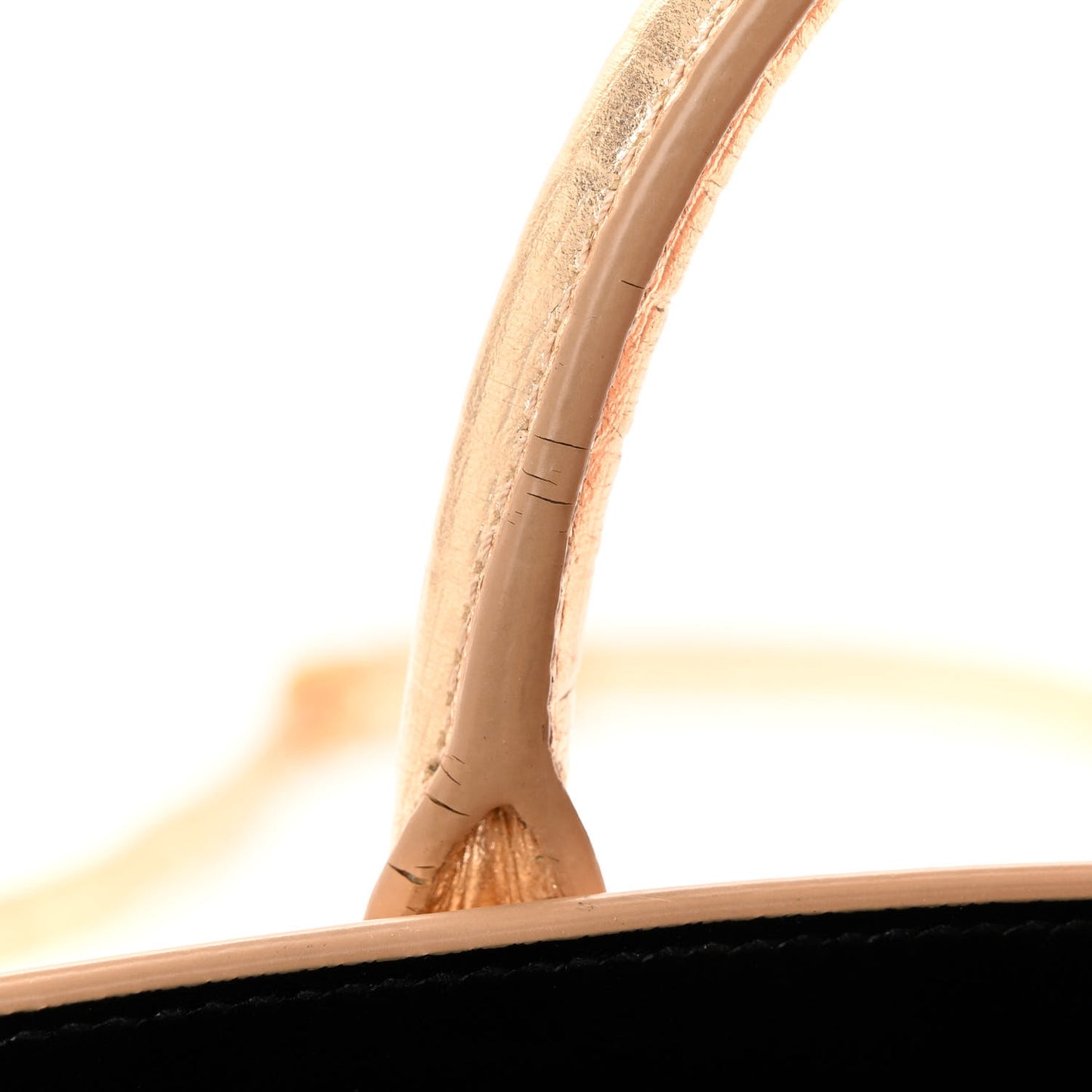 Metallic Calfskin Lizard Embossed Nano Sac De Jour Gold