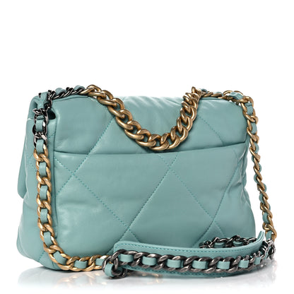 Chanel Lambskin Quilted Medium Chanel 19 Flap Light Blue 2 of 10